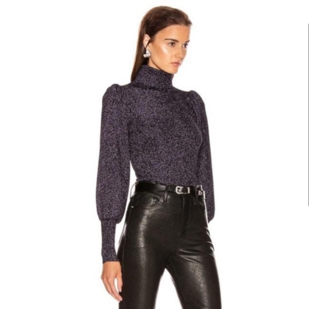 ALC Karla Metallic Turtleneck Top